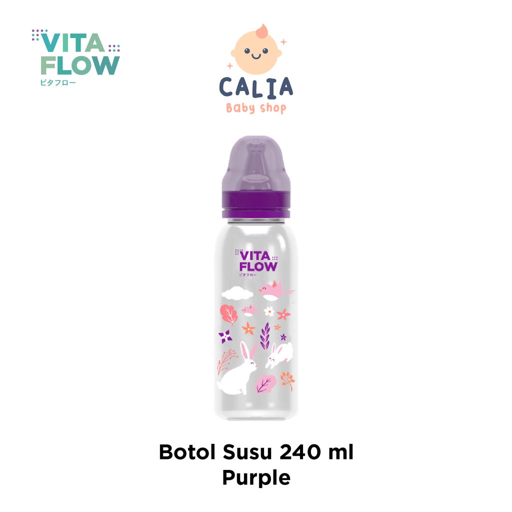 VITAFLOW Botol Susu Multifungsi PP 240ml Dot Size M