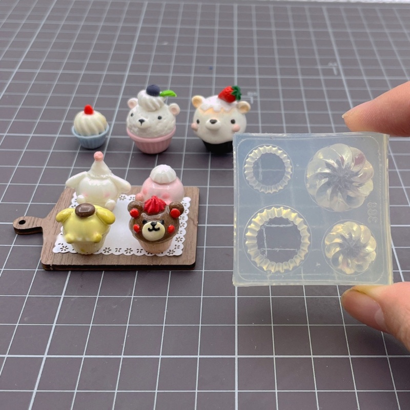 Siy Cupcake Holder Bentuk Cetakan Silikon 3D Mini Epoxy Resin Mold DIY Dekorasi Kue Cetakan Permen Untuk Rumah Baking, Kerajinan Makin