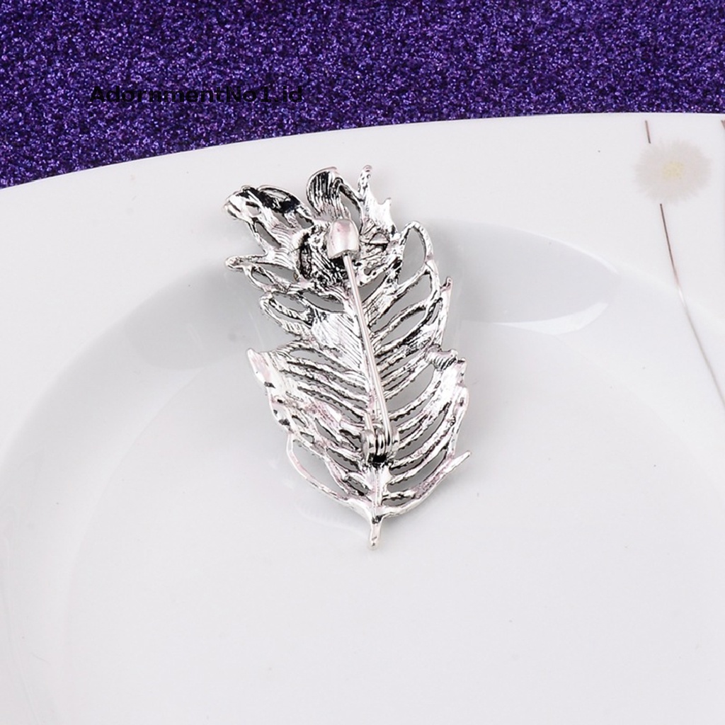 [AdornmentNo1] Trendy Logam Merak Peafowl Bulu Burung Bros Jas Kerah Pin Dan Bros Untuk Wanita Pria Lapel Pin Broches Broach Jewelry [ID]