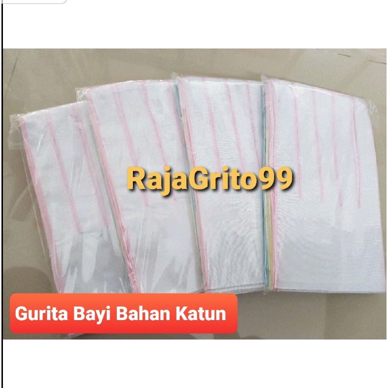 Gurita Bayi Putih Polos bhn KATUN Tebal ORIGINAL isi 1 Lusin / Gurita Tali Mori Halus / grito ikat / Grita Bayi Premium - Grosir 12 pcs