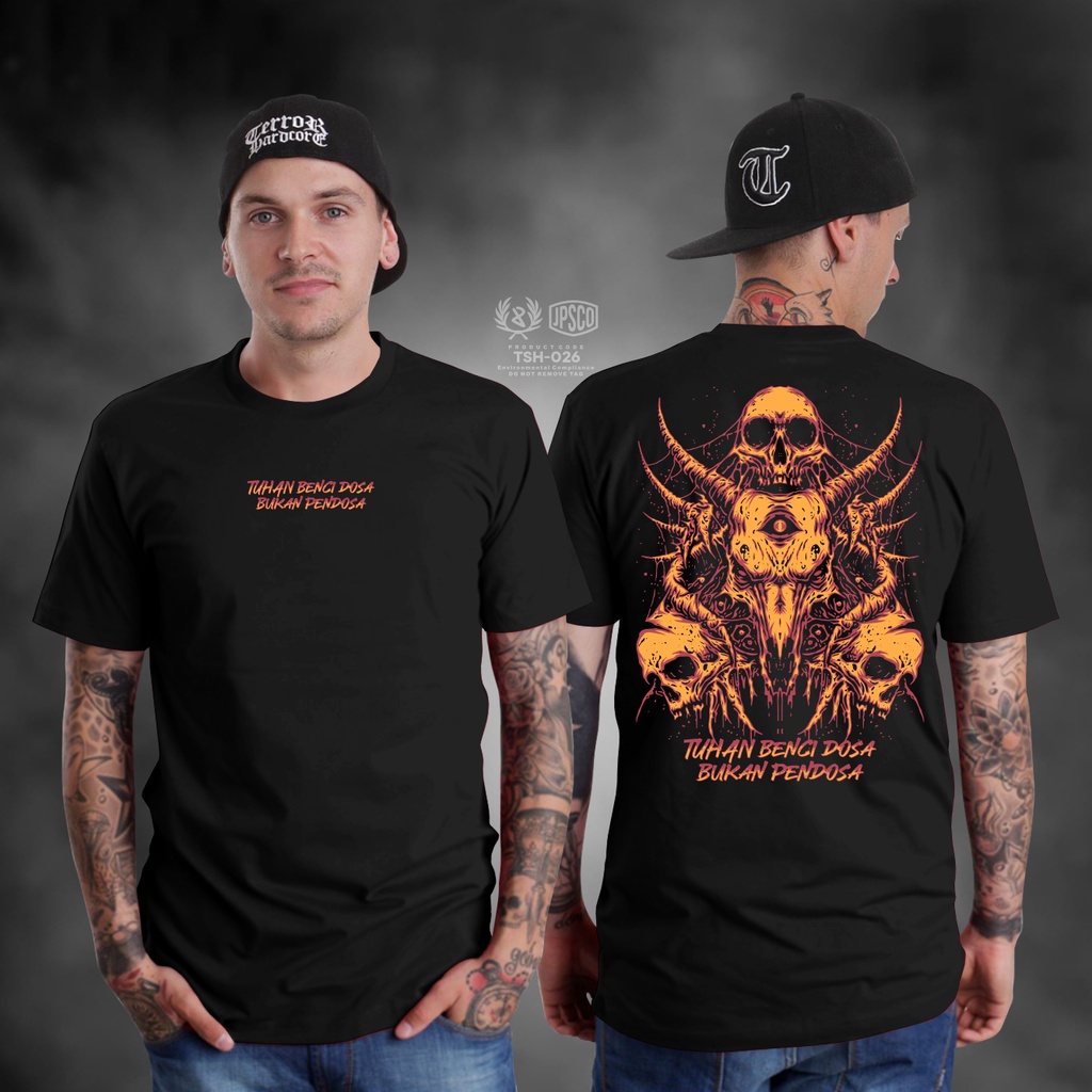 KAOS SATANIC TUHAN BENCI DOSA BUKAN PENDOSA KAOS PAKAIAN TERBARU