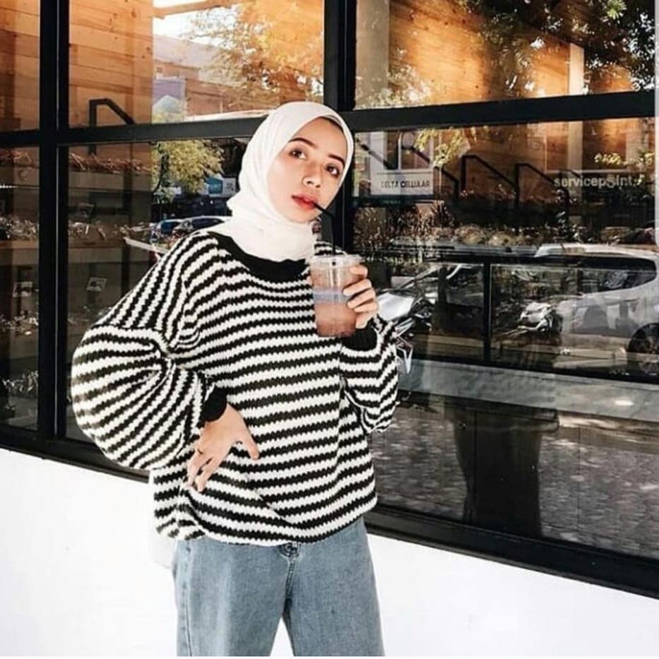 ✪ Ziggy sweater / ziggy stripe knitted / sweater musim dingin ✯