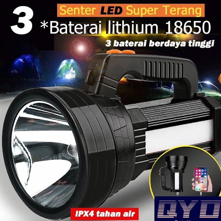 QYD Senter LED Super Terang jumbo Multifungsi 45W IPX4 Tahan air Waterproof Power Bank lampu 6000 lu