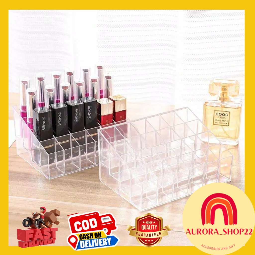 [COD] RAK LIPSTIK ORGANIZER AKRILIK RAK ORGANIZER MULTIFUNGSI RAK LIPSTIK KUAS PARFUM MAKE UP