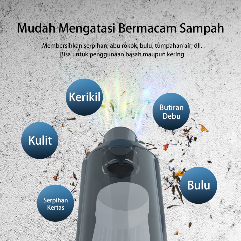 IGM toko-Home Mini Portable Vacuum Cleaner Wireless Vakuum Penghisap Debu Mobil Meja Rumah Dapat Dicas