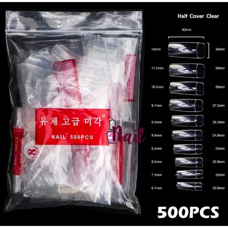 Half tip nail extension natural / kuku palsu extension 500pcs kupal extension