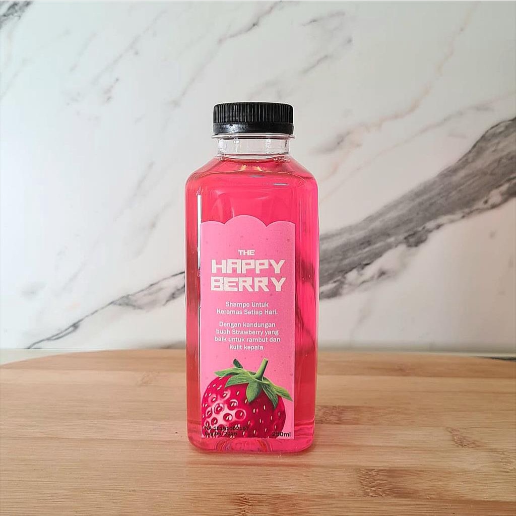 HAPPY LEMON / STRAWBERRY SHAMPO RAMBUT BERMINYAK ANTI LEPEK MENYEHATKAN KULIT KEPALA UNTUK KERAMAS SETIAP HARI  250ML