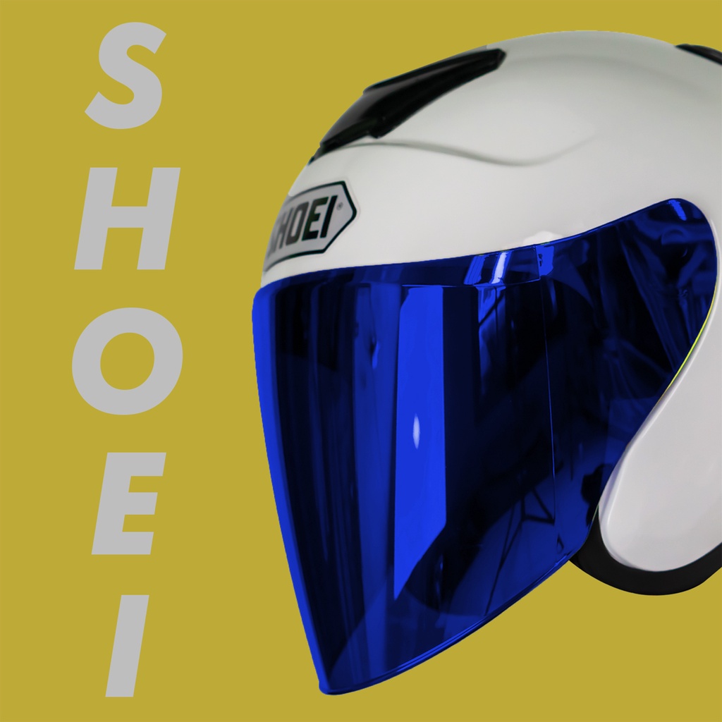 Helm Half Face MLA Kyoto / RED FERARI Kaca Visor Gold-Blue-Hitam Iridium / Helm Premium SNI untuk Pria Dan Wanita Dewasa COD