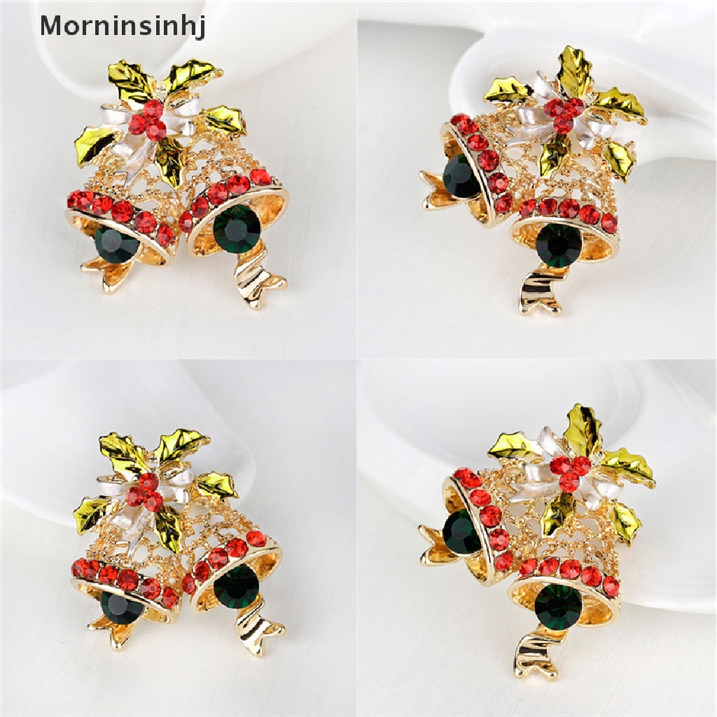 Mornin Baru Kristal Bros Pin Buket Pernikahan Lady Lonceng Snowman Pohon Hadiah Natal id