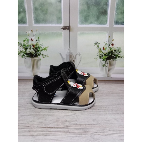 Sepatu Sendal bunyi anak bayi Laki laki usia 1-3 tahun / sandal bayi keren /sendal balita casual