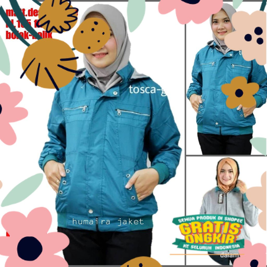 jenny jaket wanita bolak balik parasut despo fleece original HQ / batik jawa