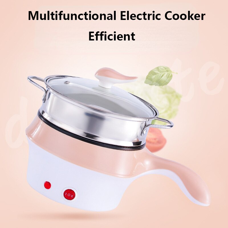 Panci Listrik Serbaguna Free Kukusan Watt Rendah Panci Anti Lengket Panci Kukus Tutup Kaca 1.5 Liter