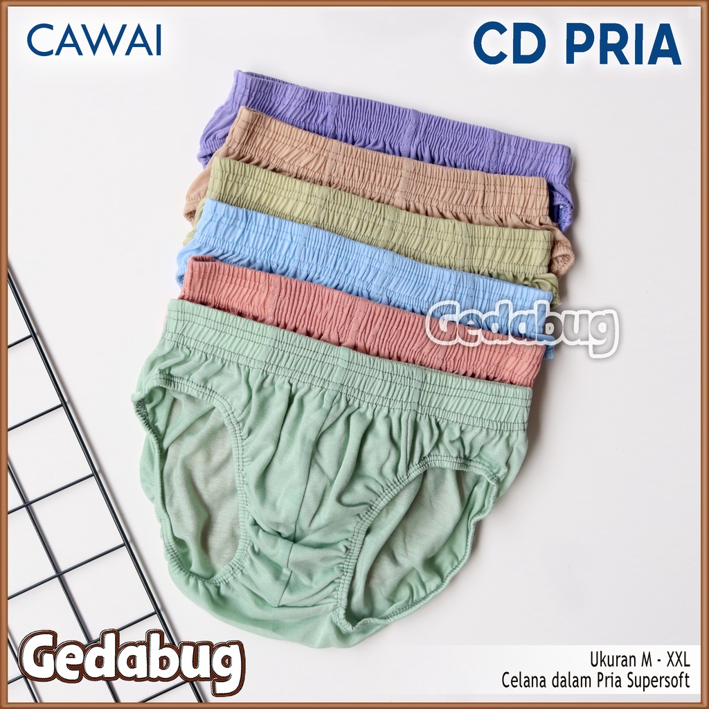 3 Pcs - CD Pria Cawai | Celana dalam pria Karet Kerut Murah berkualitas | Gedabug