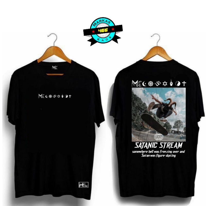 Kaos Satanic Stream / Kaos Distro Satanic / T-shirt Satanic / Katun 24s / Bisa Custom Request Design