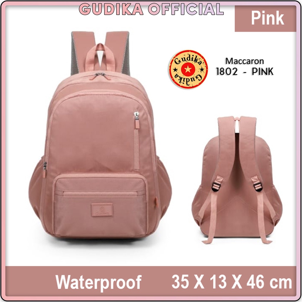 New Arrival !! GUDIKA Maccaron 1802 | Backpack Waterproof Wanita Tas Ransel Laptop 16 Inch Anti Air Import Original | Ransel Cewek | Ransel Perempuan | Tas Wanita