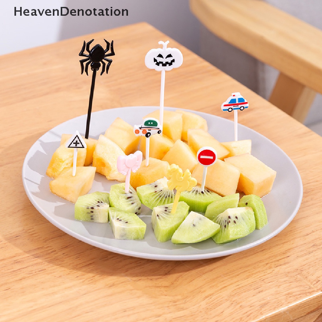 [HeavenDenotation] 6 / 8 / 10pcs Car Castle Fruit Fork Cartoon Dessert Bento Party Decoration HDV