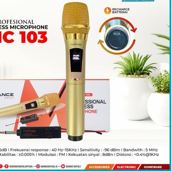 ❉ Mic wireless single advance  / 103 Mic Profesional Wireless Microphone ADVANCE 103 Premium Origina