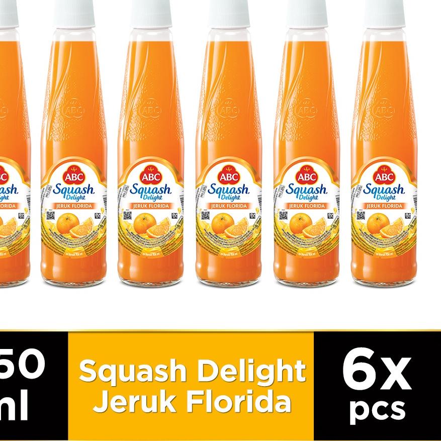 

➫ ABC Sirup Squash Delight Jeruk Florida 460 ml - Multi Pack 6 pcs ⅍