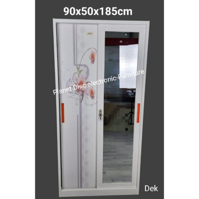 Lemari Pakaian plat besi 90cm sliding Lemari Baju Lemari sliding Lemari besi Lemari anti rayap Lemar