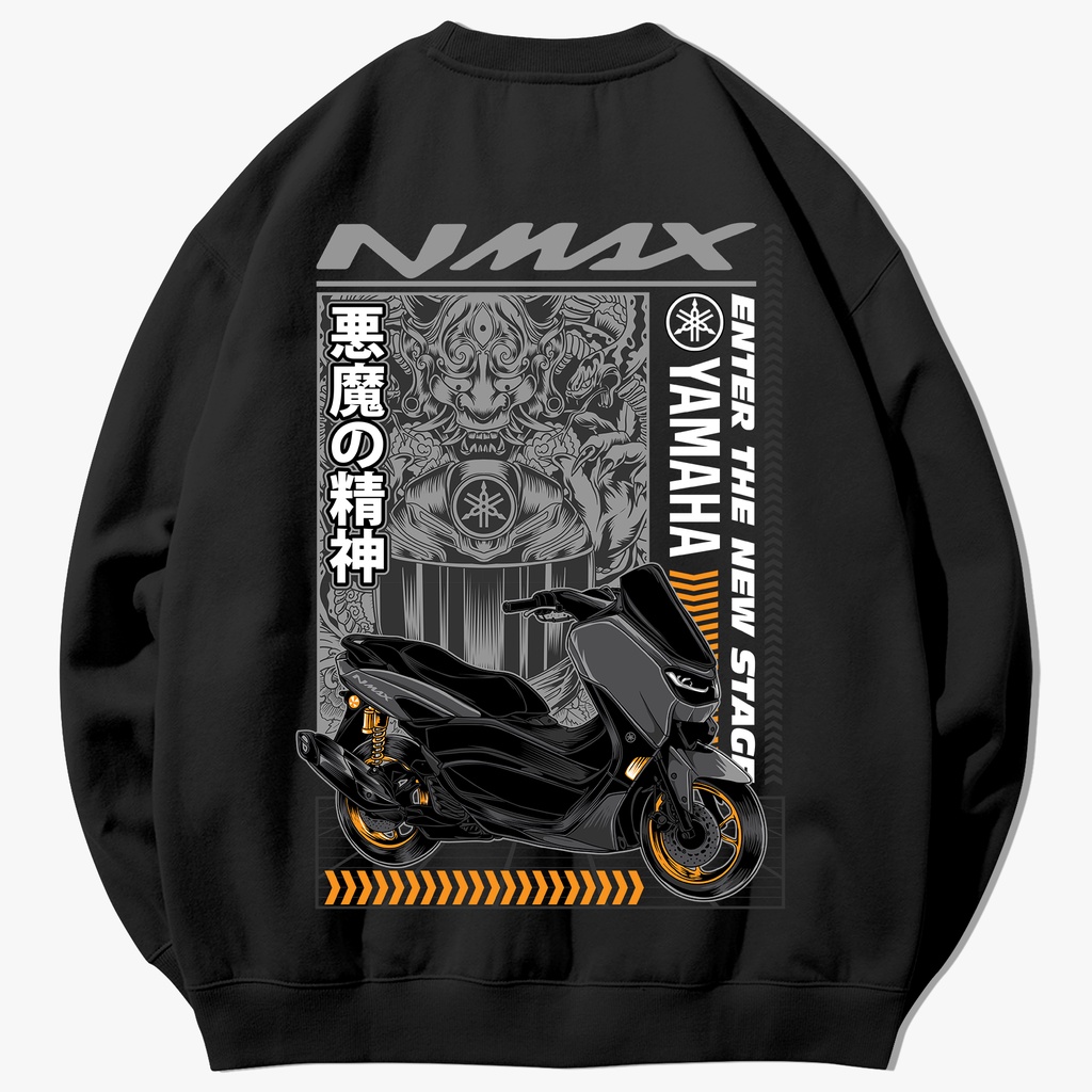 SWEATER CREWNECK FLEECE SUNMORI PRIA WANITA MOTOR NMAX DEMON
