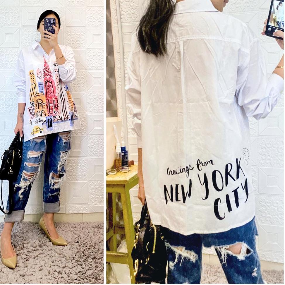 SALE WS Belva shirt/tunik wanita/Tunik katun post import/atasan wanita bahan katun import premium