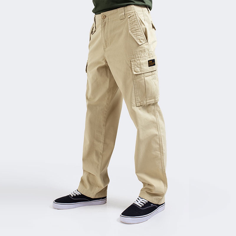 FMC Speed Supply Original Celana Cargo Regular Fit Cotton Canvas Long Pants Pria Cream Pale Khaki 03