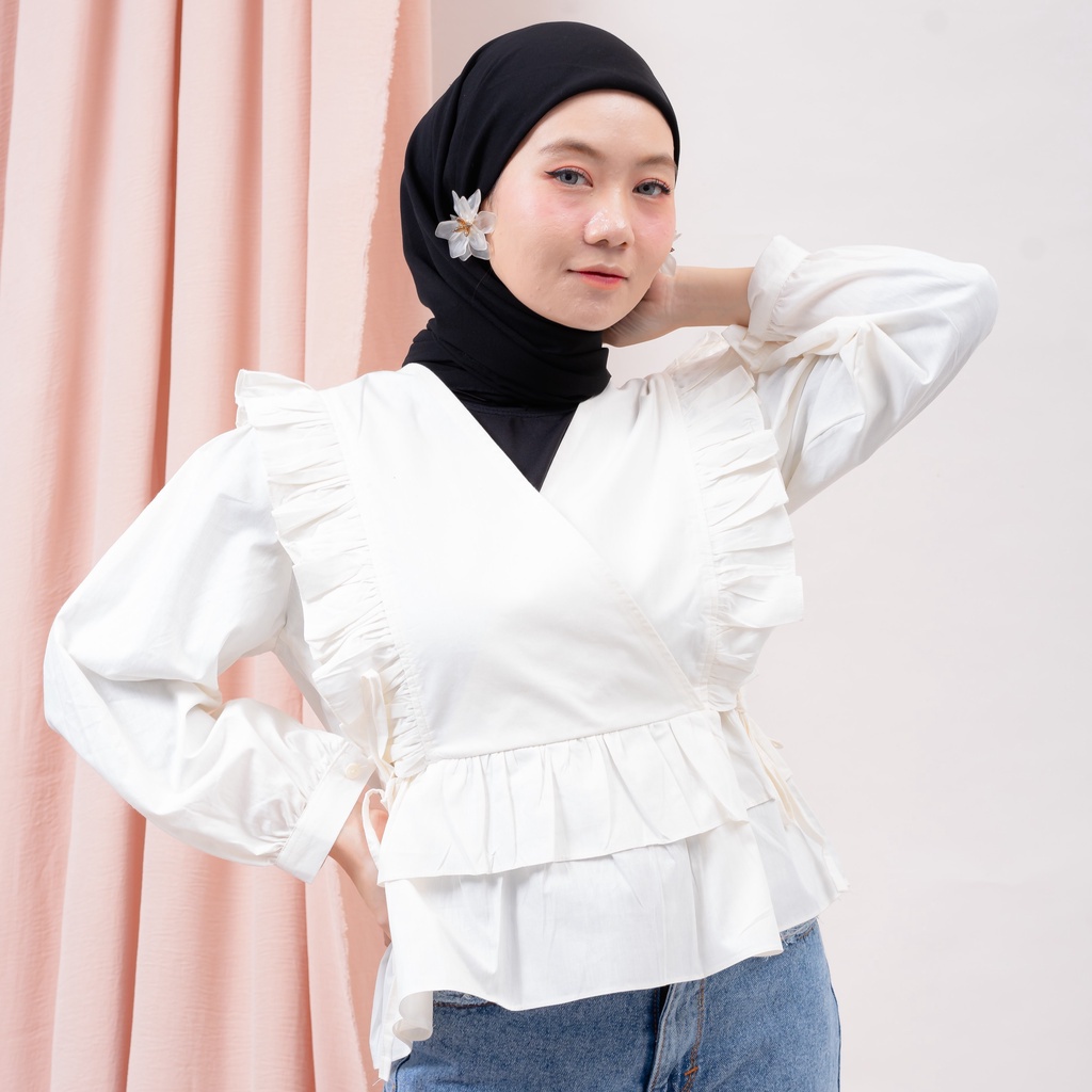 BEFAST - ZRX BLOUSE WANITA TISA / KIMI BLOUSE CRINCLE / Blouse Wanita Model Terbaru / Outfit Style Wanita Hijab Trendy / Fashion Kekinian Remaja ABG / Pakaian Wanita Kerja Terbaru / OOTD Wanita Modis / Blouse Lengan Panjang Polos Formal