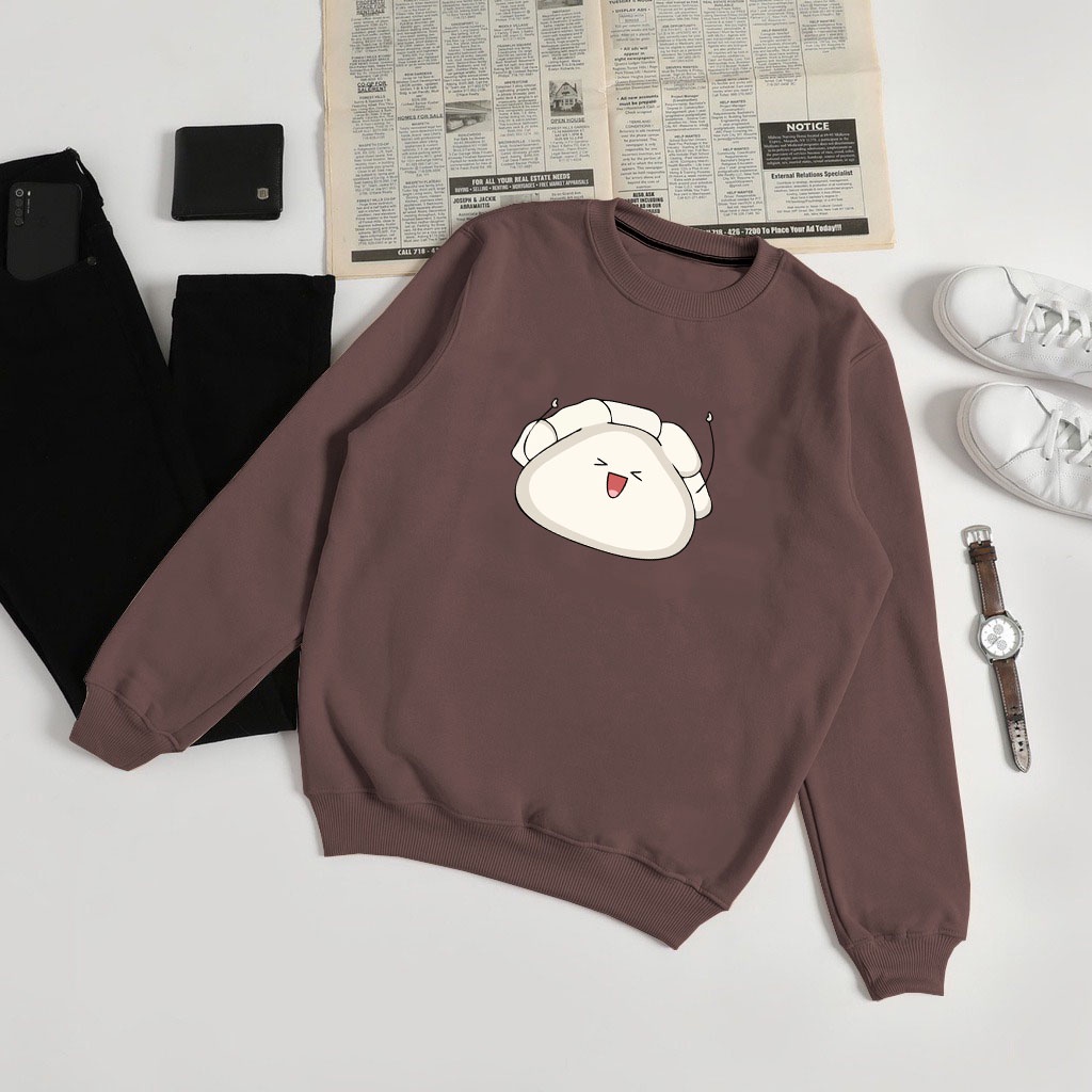 Sweater wanita korean style motif dumpling kiyowo sweater cewek keren l xl xxl hoodie sweater couple