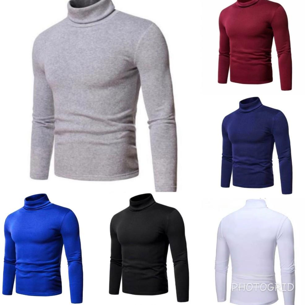 SIAP KIRIM Turtle Neck Pria Lengan Panjang/Manset Pria Lengan Panjang/Kaos kerah tinggi Lengan Panja