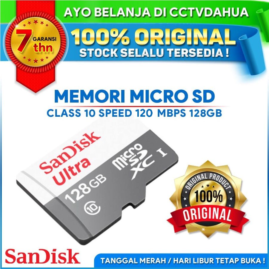 Sandisk Original 128GB Micro SD Ultra Class 10 120mb/s C10 UHS-1 SDHC