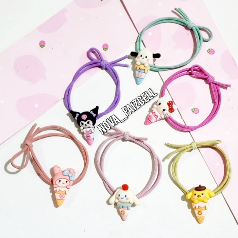 Ikat Rambut Sanrio Series Ice Cream Premium Korea