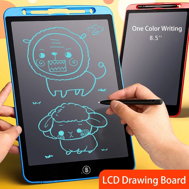 Tablet Gambar LCD 8.5 Inci Untuk Anak-Anak Perlindungan Mata Papan Tulisan Elektronik Notepad Digital Layar Dihapus Papan Grafis Mainan Edukasi