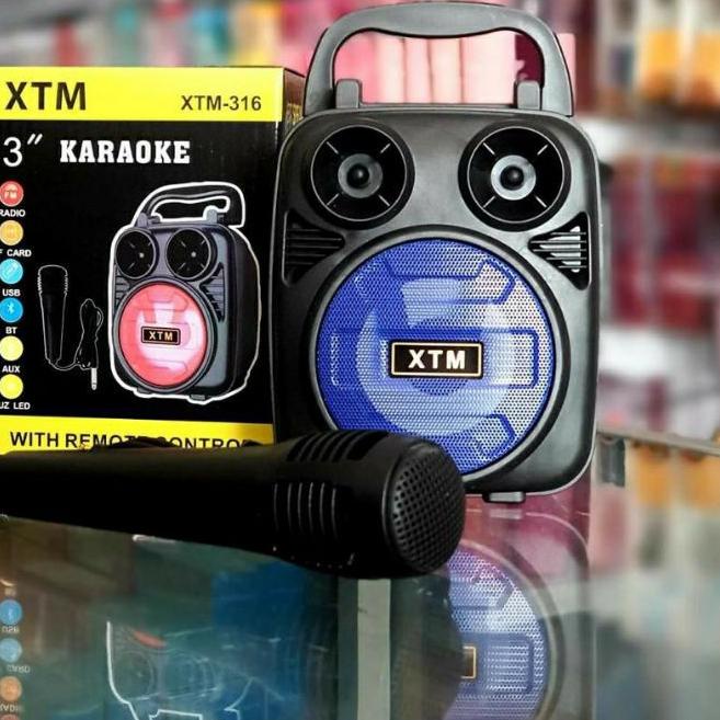 ❋ XTM 316 Speaker Bluetooth Speaker Mic Karaoke Wireless Portable Music Karaoke XTM-316 ➤