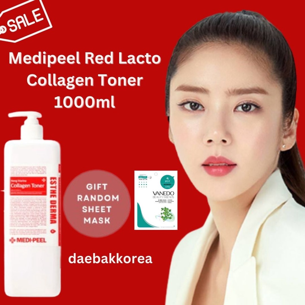 MEDI-PEEL Medipeel Red Lacto Collagen Toner 1000ml FREE SHEET MASK/ Original Korea