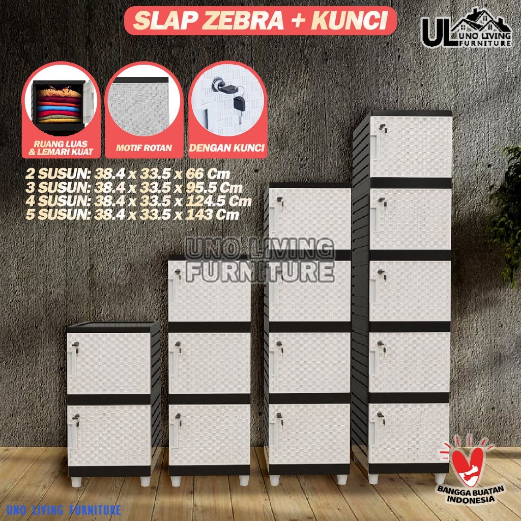 LEMARI SWING SLAP KUNCI ZEBRA PUTIH LEMARI PLASTIK LEMARI PAKAIAN MINIMALIS KINGDOM LEMARI BAJU LEMARI MURAH