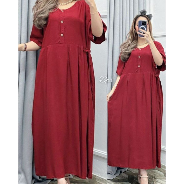 Daster Dress Wanita Dewasa Remaja Kekinian Polos Lengan Pendek Terbaru Busui