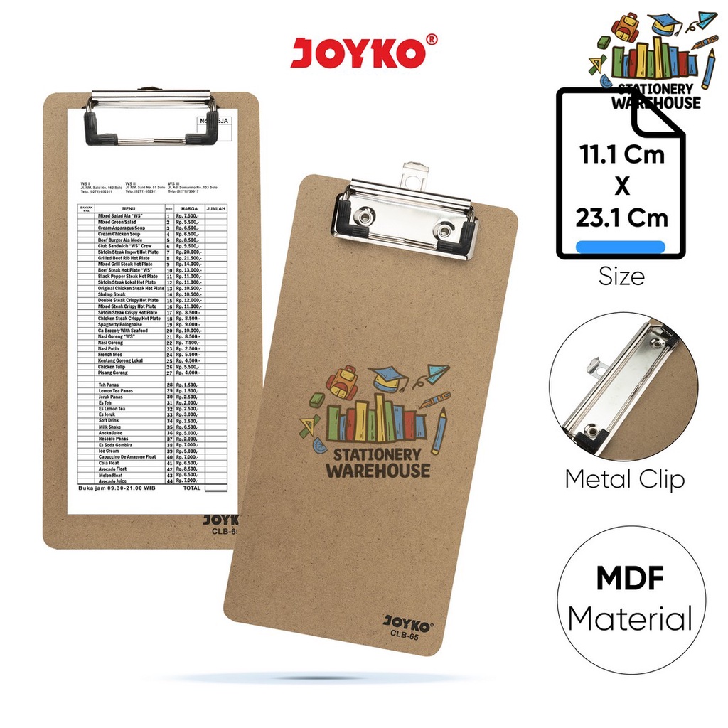 

Clipboard Papan Jalan Alas Ujian Joyko CLB-65