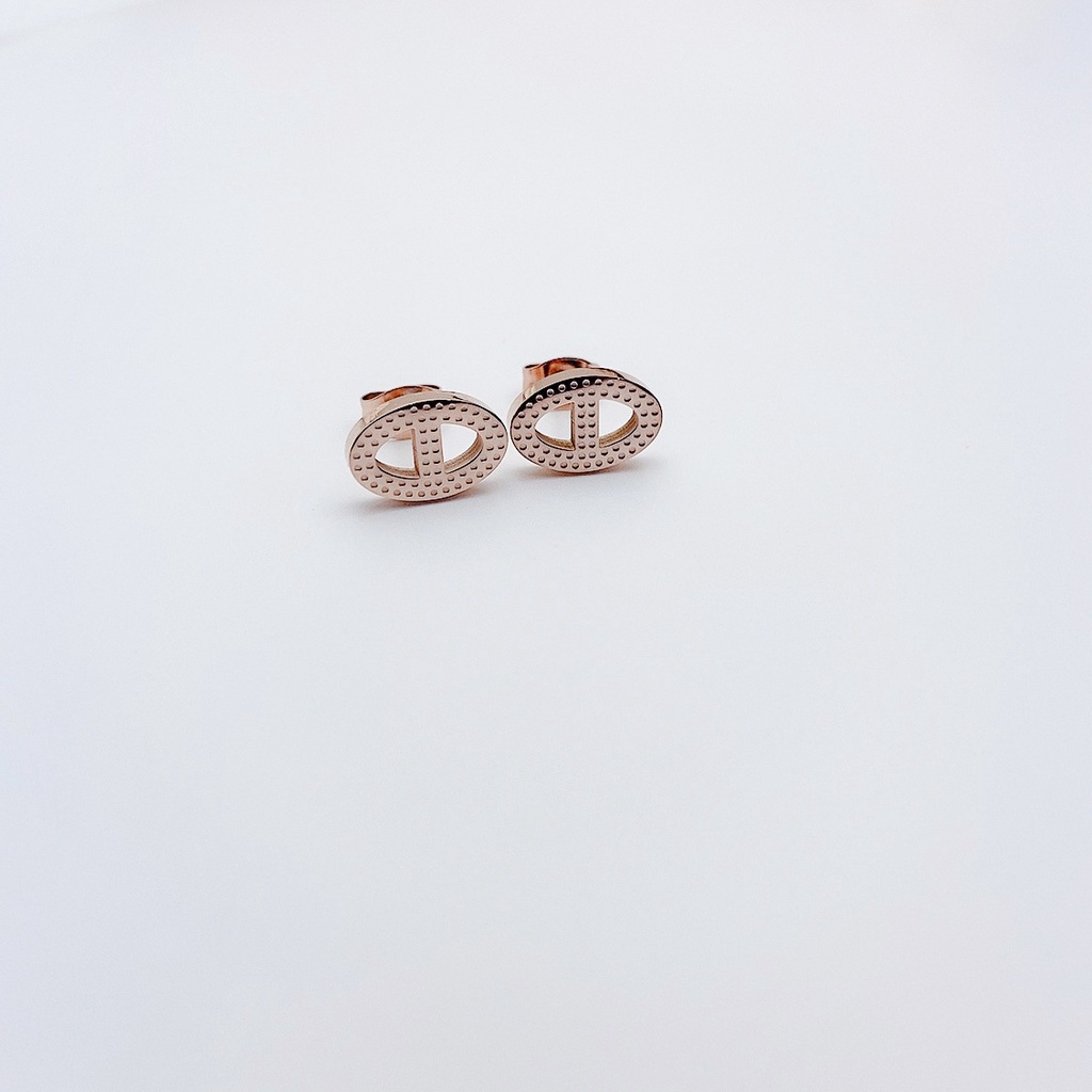 Anting Hidung Babi Bahan Titanium Steel 18K Warna Rose Gold Anti Alergi