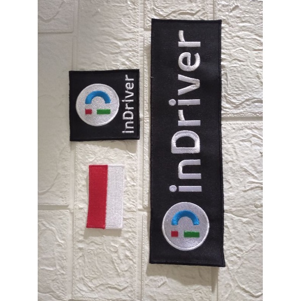 Emblem InDriver Paket Lengkap Dasar HItam Logo INDRIVER Bordir KOMPUTER