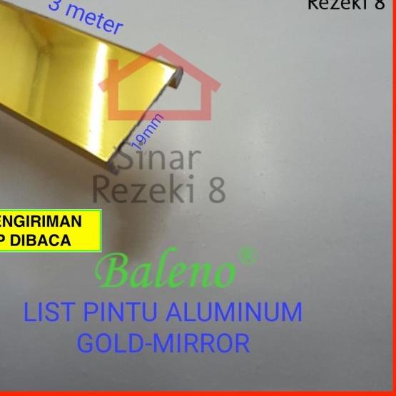 ➸ List Pintu GOLD MIRROR Lis Profil Aluminium Edging Frame Lemari EA 19 ➺