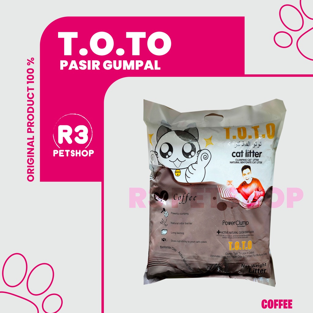 Pasir Kucing gumpal wangi TOTO 5 L pasir wangi gumpal