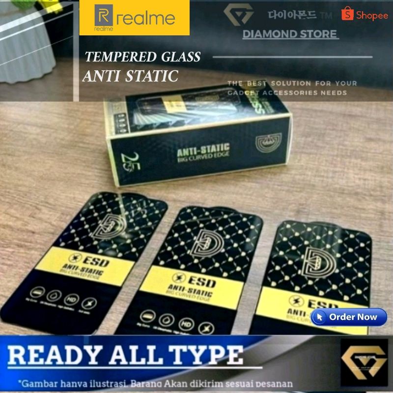 REALME TEMPERED GLASS TERKINI ANTI STATIC FULL COVER ANTI GORES SCREEN PROTECTOR 3 PRO 5I 6 7 7I 8 8I 9I 9 PRO+ 10 4G C2 C21Y C25Y C11 C12 C15 C17 C20 C21 C25 C3 C30 C31 C33 GT MASTER EDITION NEO NARZO 50I PRIME 50A 50 30A 30 PRO c30s C55 C53