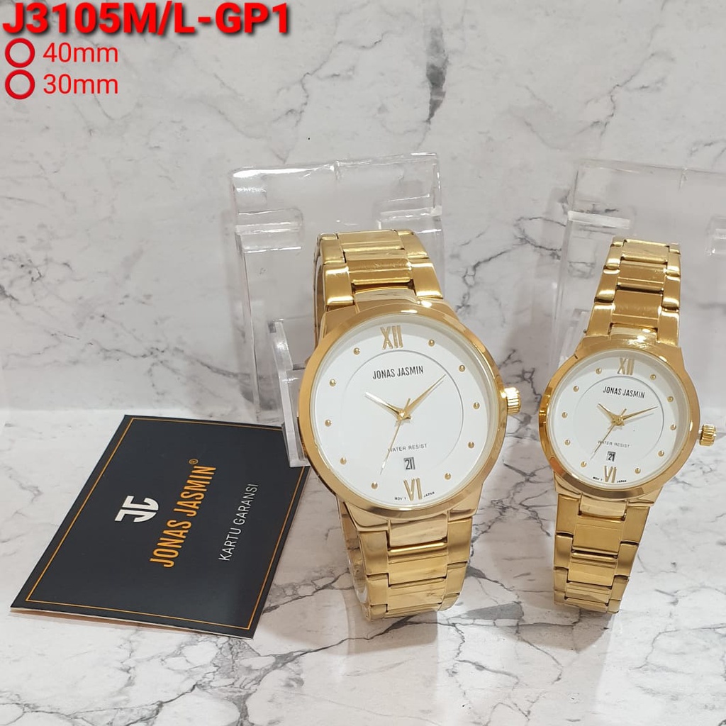 jam tangan couple jonas jasmin original  J3105M/L-GP1