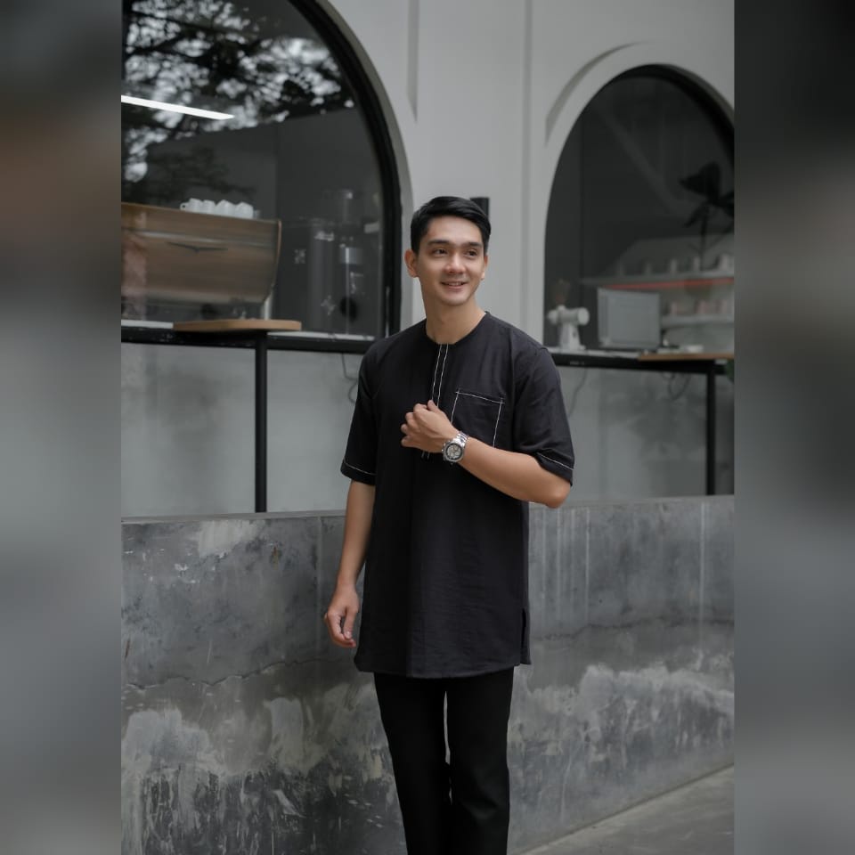 NESS baju muslim pria  lengan tiga perempat pakaian lebaran Koko Pakistan  dewasa premium terbaru 2023 ZHAFRAN BROKEN WHITE