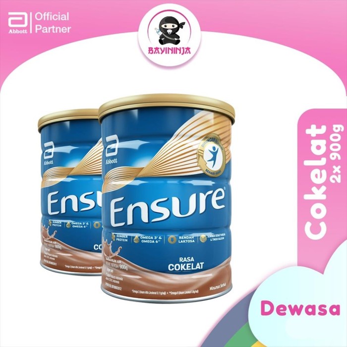 

[ COD ] ENSURE Susu Rendah Laktosa Cokelat 900 g - PAKET ISI 2