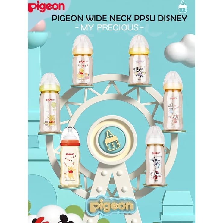 BELLASHOPJKT / BOTOL SUSU PIGEON DISNEY PPSU WIDE NECK MICKEY POOH 160ML 240ML