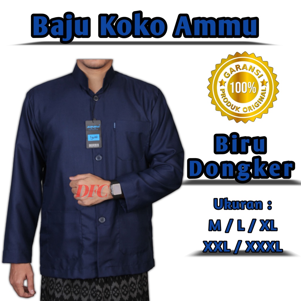 Baju Koko Ammu Biru Dongker Baju Koko Ammu Collection Baju Koko Muslim