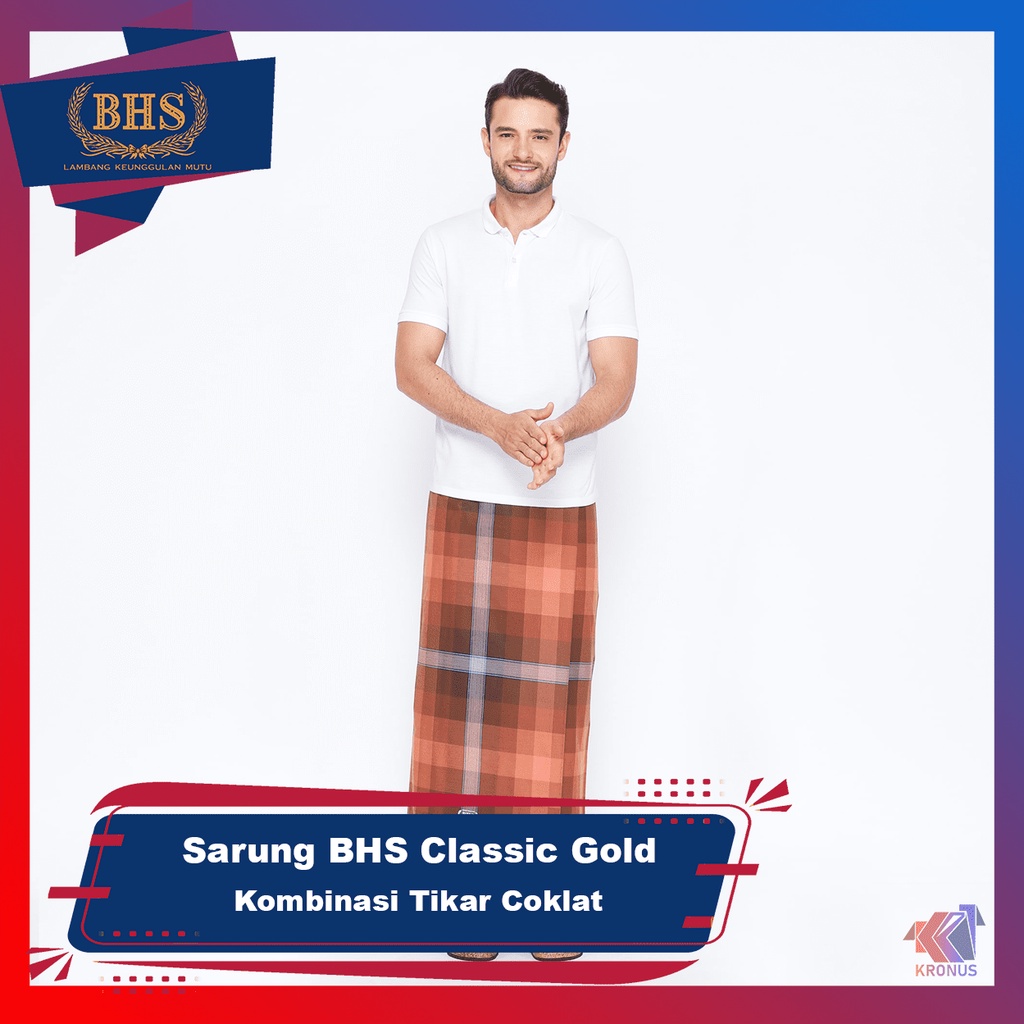 Sarung BHS Classic Gold Kombinasi Tikar Coklat