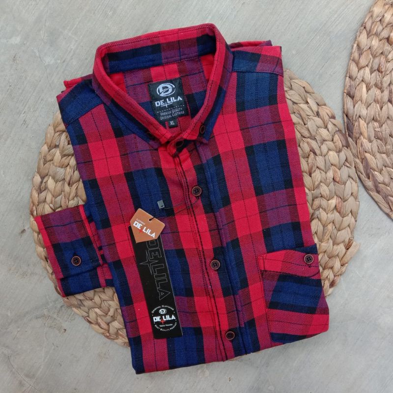 KEMEJA PRIA FLANEL MOTIF KOTAK LENGAN PANJANG CASUAL