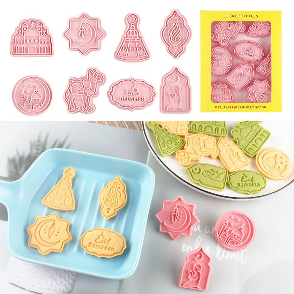 Solighter 8pcs/set Eid Mubarak DIY Pastry Dekorasi Islam Muslim Festival Cookie Cutter